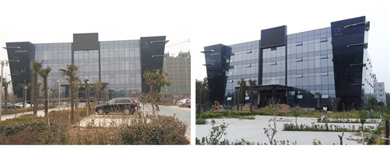 河南全隐框赢咖7建筑项目验收后实景效果图
